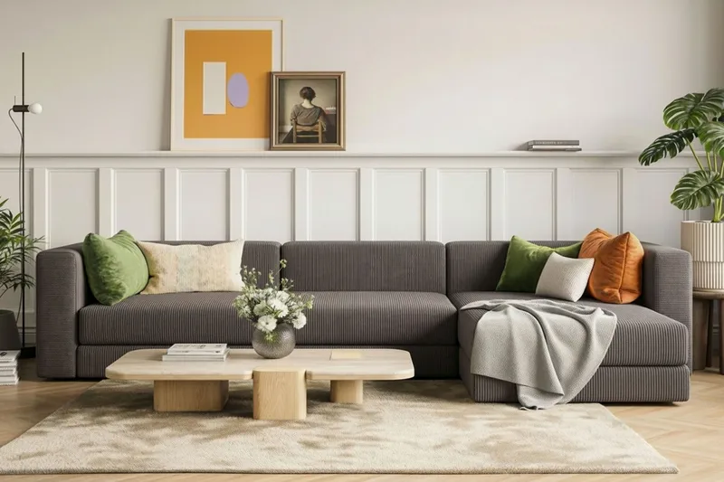 Hagblom 4-sits Divansoffa med Förvaring Vändbar - Taupe - Products - Möbler - Soffa - Divansoffa & schäslongsoffa - 4 sits soffa med divan