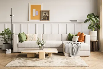 Hagblom 4-sits Vändbar Divansoffa 320 cm med Förvaring i Manchestertyg - Beige - Products - Möbler - Soffa - Divansoffa & schäslongsoffa - 4 sits soffa med divan