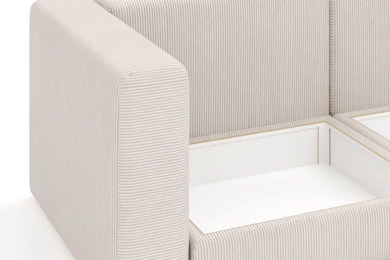 Hagblom 4-sits Vändbar Divansoffa 320 cm med Förvaring i Manchestertyg - Beige - Products - Möbler - Soffa - Divansoffa & schäslongsoffa - 4 sits soffa med divan