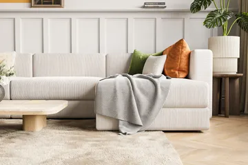 Hagblom 4-sits Vändbar Divansoffa 320 cm med Förvaring i Manchestertyg - Beige - Products - Möbler - Soffa - Divansoffa & schäslongsoffa - 4 sits soffa med divan