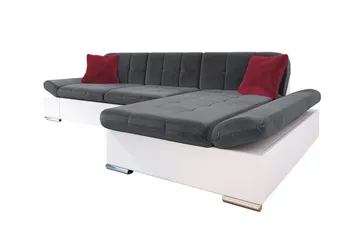 Kintore 3-sits Hörnsoffa Dark Grey/White - Products - Möbler - Soffa - Divansoffa & schäslongsoffa - 3 sits soffa med divan