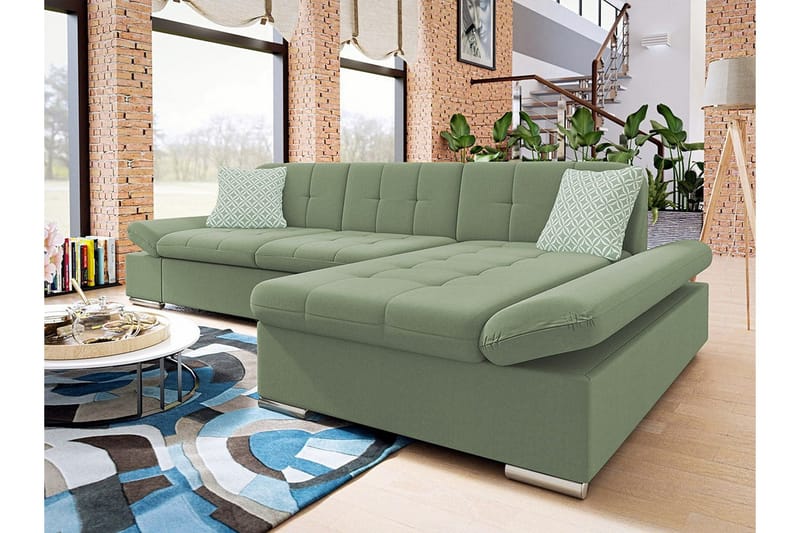 Kintore 3-sits Hörnsoffa Light green - Products - Möbler - Soffa - Divansoffa & schäslongsoffa - 3 sits soffa med divan