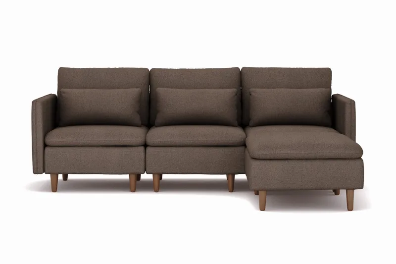Lovis 3-sits Soffa med vändbar Divan i tyg - Brun - Products - Möbler - Soffa - Divansoffa & schäslongsoffa - 3 sits soffa med divan
