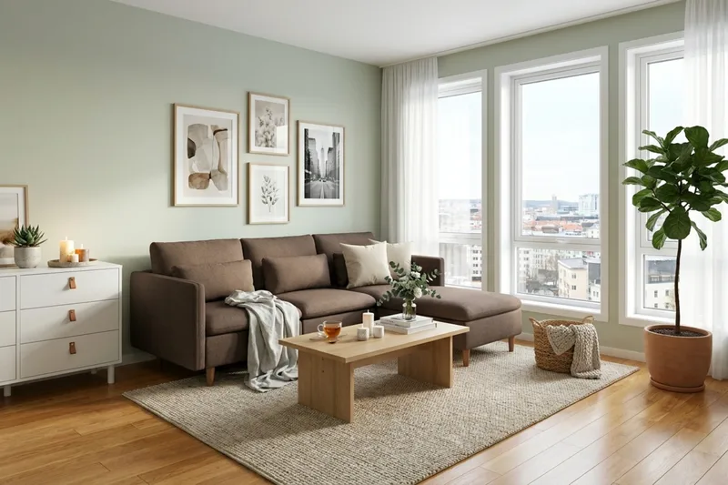 Lovis 3-sits Soffa med vändbar Divan i tyg - Brun - Products - Möbler - Soffa - Divansoffa & schäslongsoffa - 3 sits soffa med divan