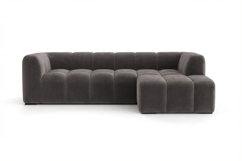 Marlow 3-sits Bubblig Divansoffa höger - Grå - Products - Möbler - Soffa - Divansoffa & schäslongsoffa - 3 sits soffa med divan