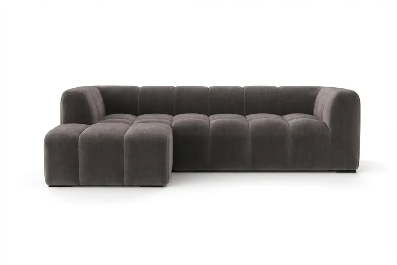 Marlow 3-sits Bubblig Divansoffa vänster - Grå - Products - Möbler - Soffa - Divansoffa & schäslongsoffa - 3 sits soffa med divan