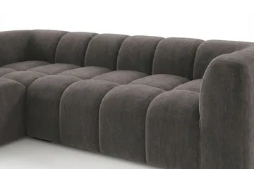 Marlow 3-sits L-formad Bubblig Divansoffa Vänster med Schäslong i Tyg - Grå - Products - Möbler - Soffa - Divansoffa & schäslongsoffa - 3 sits soffa med divan