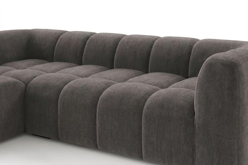 Marlow 3-sits L-formad Bubblig Divansoffa Vänster med Schäslong i Tyg - Grå - Products - Möbler - Soffa - Divansoffa & schäslongsoffa - 3 sits soffa med divan