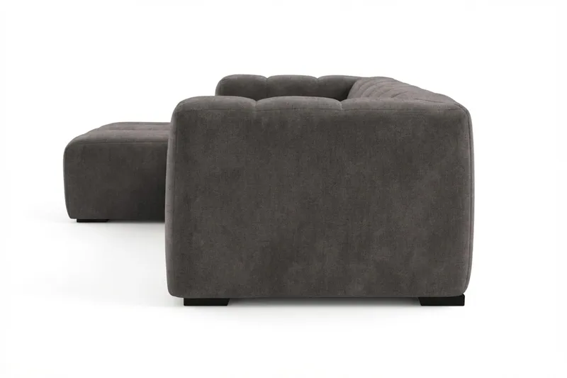 Marlow 3-sits L-formad Bubblig Divansoffa Vänster med Schäslong i Tyg - Grå - Products - Möbler - Soffa - Divansoffa & schäslongsoffa - 3 sits soffa med divan