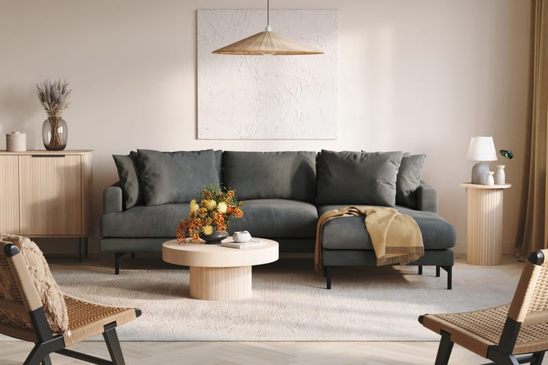 Menard 3-sits Högervänd L-formad Divansoffa i Manchester - Grå - Products - Möbler - Soffa - Divansoffa & schäslongsoffa - 3 sits soffa med divan