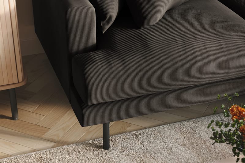 Menard 3-sits Högervänd L-formad Divansoffa i Manchester - Mörkgrå - Products - Möbler - Soffa - Divansoffa & schäslongsoffa - 3 sits soffa med divan