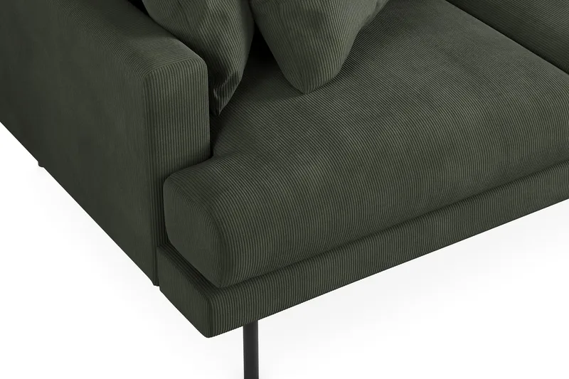 Menard 3-sits Högervänd L-formad Divansoffa i Manchester - Mörkgrön - Products - Möbler - Soffa - Divansoffa & schäslongsoffa - 3 sits soffa med divan