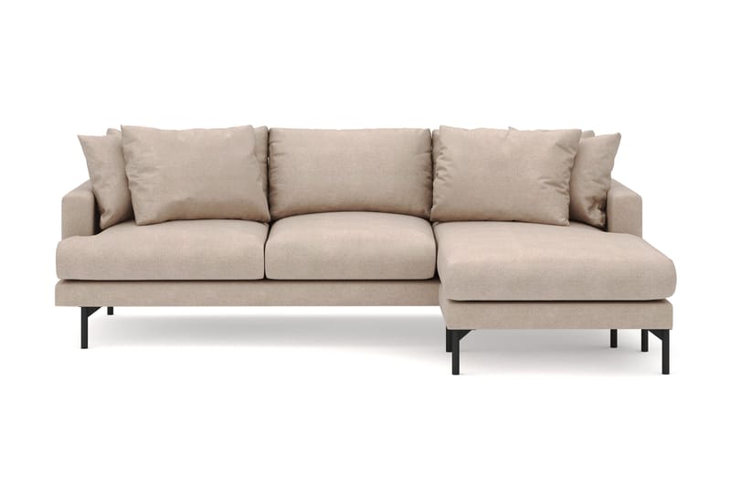 Menard 3-sits Högervänd L-formad Divansoffa i Tyg - Beige - Products - Möbler - Soffa - Divansoffa & schäslongsoffa - 4 sits soffa med divan