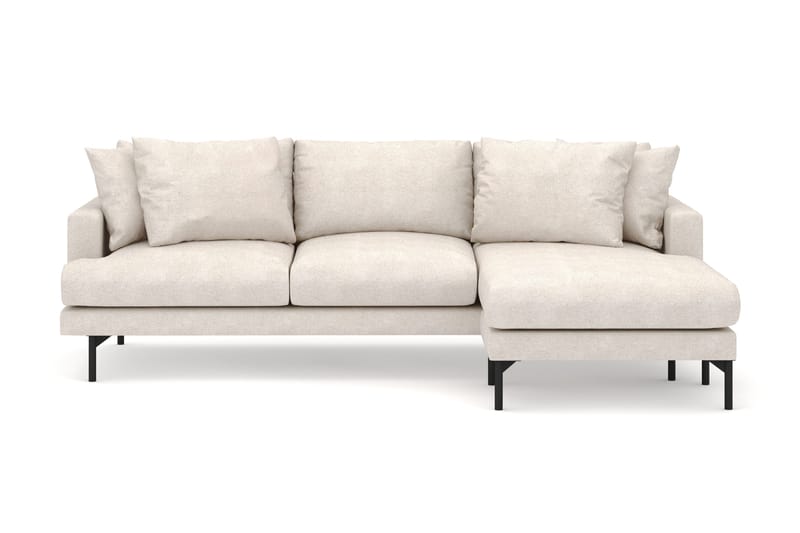 Menard 3-sits Högervänd L-formad Divansoffa i Tyg, Beige