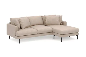 Menard 3-sits Högervänd L-formad Divansoffa i Tyg - Beige - Products - Möbler - Soffa - Divansoffa & schäslongsoffa - 4 sits soffa med divan