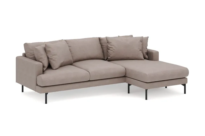 Menard 3-sits Högervänd L-formad Divansoffa i Tyg - Brun - Products - Möbler - Soffa - Divansoffa & schäslongsoffa - 3 sits soffa med divan