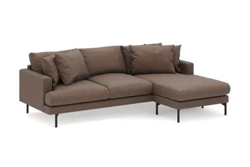 Menard 3-sits Högervänd L-formad Divansoffa i Tyg - Brun - Products - Möbler - Soffa - Divansoffa & schäslongsoffa - 3 sits soffa med divan
