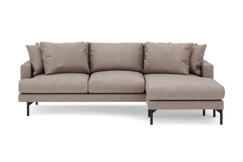 Menard 3-sits Högervänd L-formad Divansoffa i Tyg - Brun - Products - Möbler - Soffa - Divansoffa & schäslongsoffa - 3 sits soffa med divan