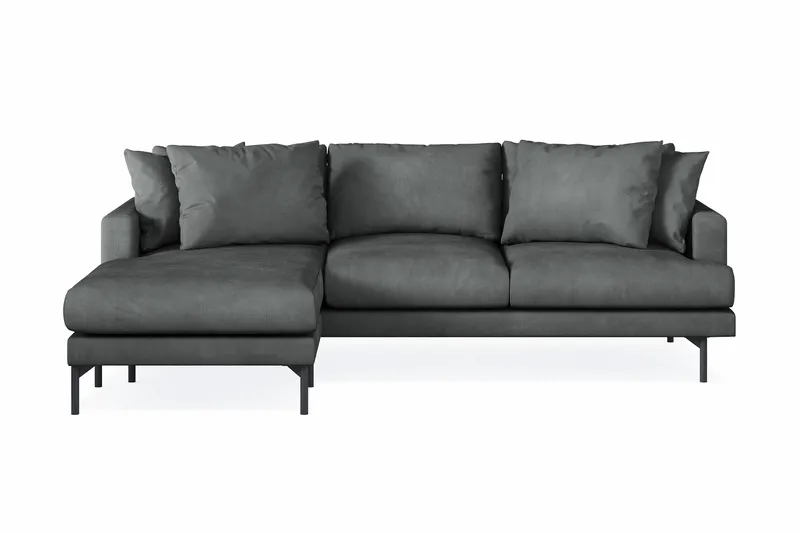Menard 3-sits Vänstervänd L-formad Divansoffa i Manchester - Grå - Products - Möbler - Soffa - Divansoffa & schäslongsoffa - 3 sits soffa med divan