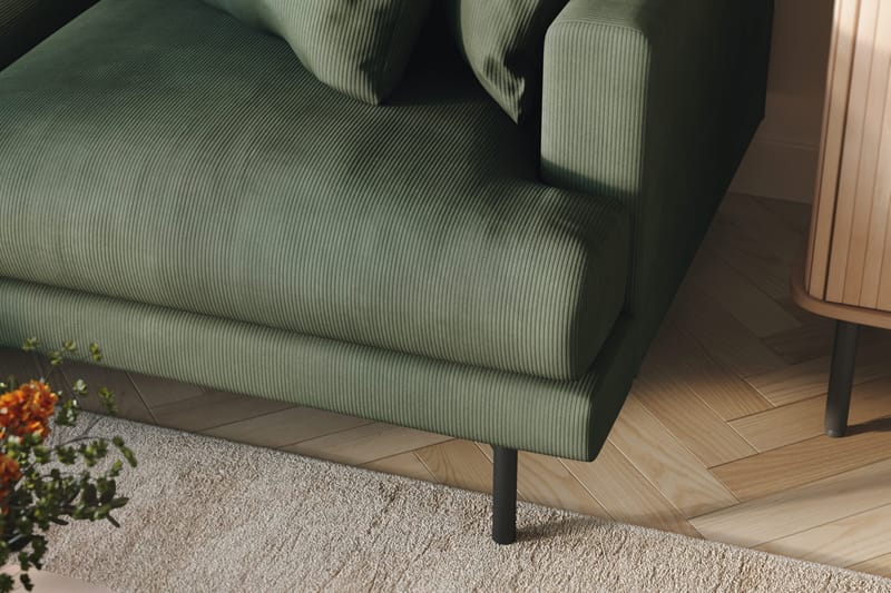 Menard 3-sits Vänstervänd L-formad Divansoffa i Manchester - Grön - Products - Möbler - Soffa - Divansoffa & schäslongsoffa - 3 sits soffa med divan