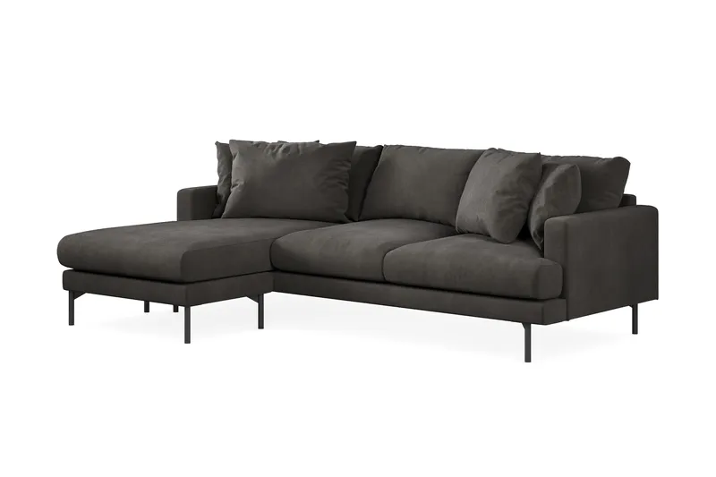 Menard 3-sits Vänstervänd L-formad Divansoffa i Manchester - Mörkgrå - Products - Möbler - Soffa - Divansoffa & schäslongsoffa - 3 sits soffa med divan