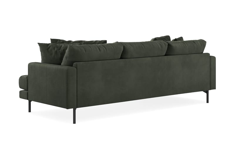 Menard 3-sits Vänstervänd L-formad Divansoffa i Manchester - Mörkgrön - Products - Möbler - Soffa - Divansoffa & schäslongsoffa - 3 sits soffa med divan