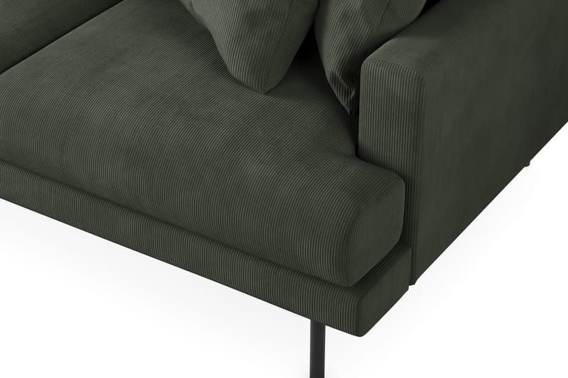 Menard 3-sits Vänstervänd L-formad Divansoffa i Manchester - Mörkgrön - Products - Möbler - Soffa - Divansoffa & schäslongsoffa - 3 sits soffa med divan
