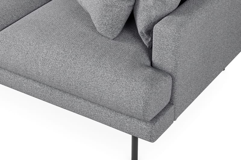 Menard 3-sits Vänstervänd L-formad Divansoffa i Tyg - Grå - Products - Möbler - Soffa - Divansoffa & schäslongsoffa - 3 sits soffa med divan