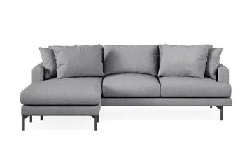 Menard 3-sits Vänstervänd L-formad Divansoffa i Tyg - Grå - Products - Möbler - Soffa - Divansoffa & schäslongsoffa - 3 sits soffa med divan