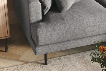 Menard 3-sits Vänstervänd L-formad Divansoffa i Tyg - Grå - Products - Möbler - Soffa - Divansoffa & schäslongsoffa - 3 sits soffa med divan