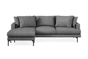Menard 3-sits Vänstervänd L-formad Divansoffa i Tyg - Mörkgrå - Products - Möbler - Soffa - Divansoffa & schäslongsoffa - 3 sits soffa med divan