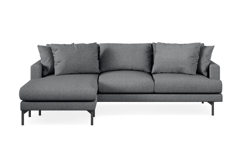 Menard 3-sits Vänstervänd L-formad Divansoffa i Tyg - Mörkgrå - Products - Möbler - Soffa - Divansoffa & schäslongsoffa - 3 sits soffa med divan