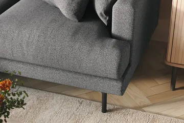 Menard 3-sits Vänstervänd L-formad Divansoffa i Tyg - Mörkgrå - Products - Möbler - Soffa - Divansoffa & schäslongsoffa - 3 sits soffa med divan