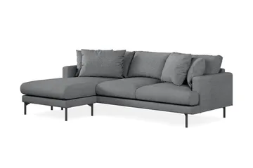 Menard 3-sits Vänstervänd L-formad Divansoffa i Tyg - Mörkgrå - Products - Möbler - Soffa - Divansoffa & schäslongsoffa - 3 sits soffa med divan