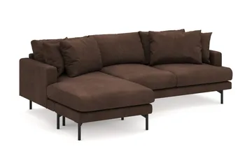 Menard 3-sits Vänstervänd L-formad Djup Divansoffa i Manchester - Brun - Products - Möbler - Soffa - Divansoffa & schäslongsoffa - 3 sits soffa med divan