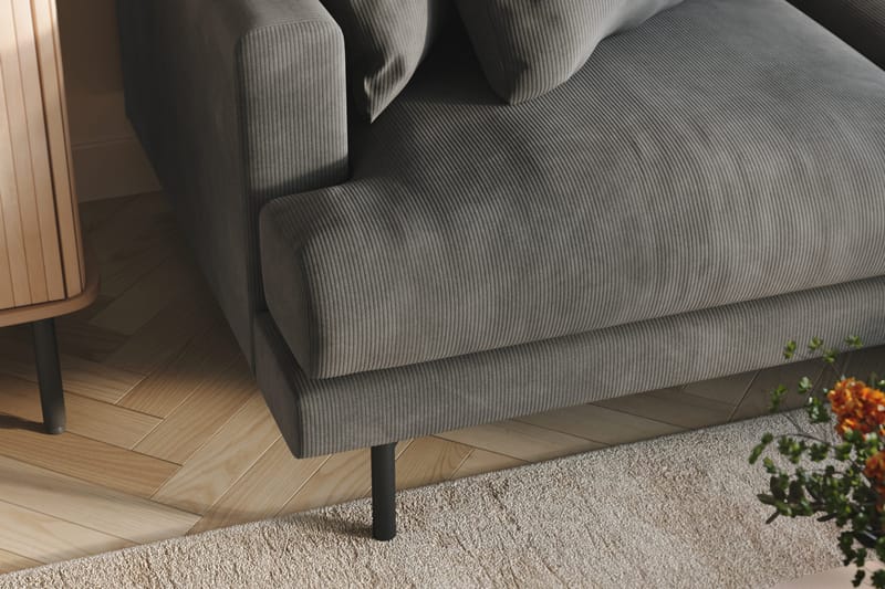 Menard 4-sits Högervänd L-formad Divansoffa i Manchester - Grå - Products - Möbler - Soffa - Divansoffa & schäslongsoffa - 4 sits soffa med divan