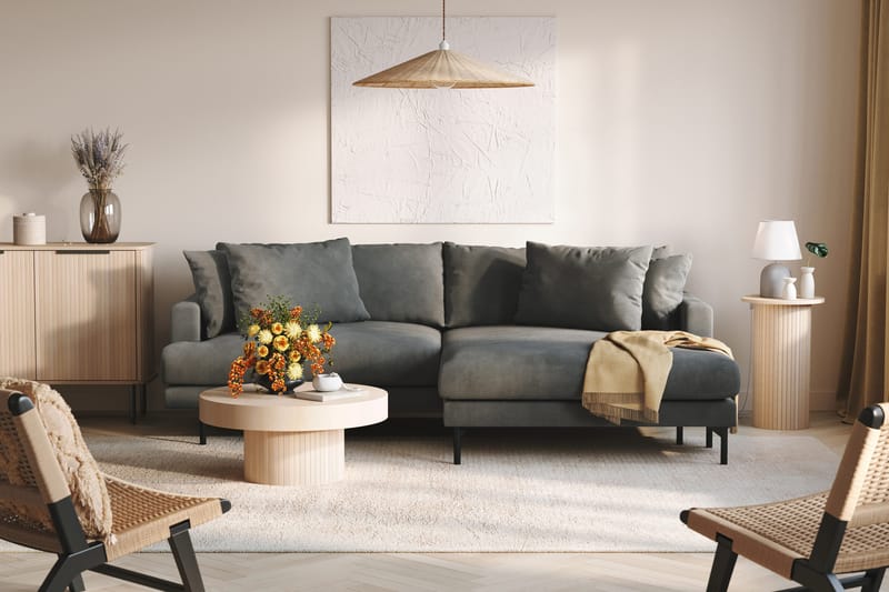 Menard 4-sits Högervänd L-formad Divansoffa i Manchester - Grå - Products - Möbler - Soffa - Divansoffa & schäslongsoffa - 4 sits soffa med divan