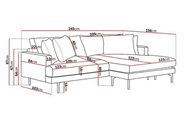 Menard 4-sits Högervänd L-formad Divansoffa i Manchester - Mörkgrå - Products - Möbler - Soffa - Divansoffa & schäslongsoffa - 4 sits soffa med divan
