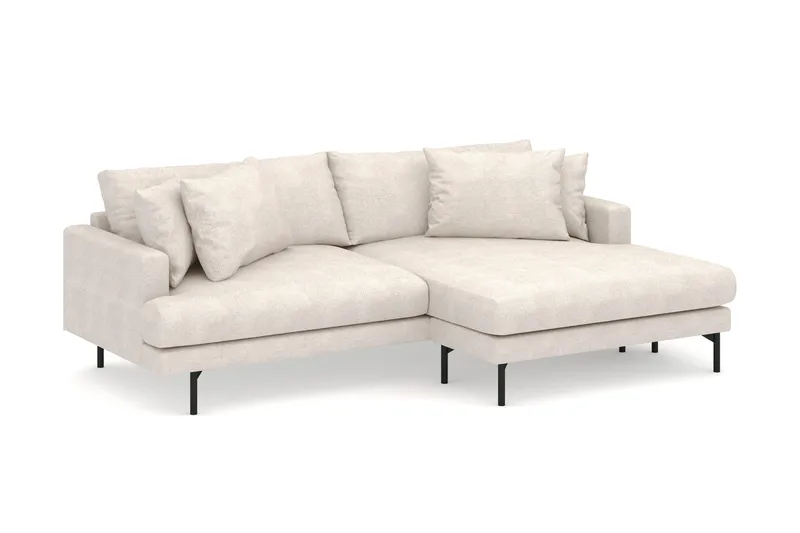 Menard 4-sits Högervänd L-formad Divansoffa i Tyg - Beige - Products - Möbler - Soffa - Divansoffa & schäslongsoffa - 4 sits soffa med divan