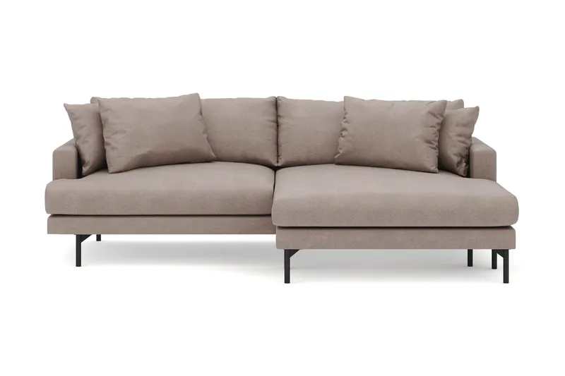 Menard 4-sits Högervänd L-formad Divansoffa i Tyg - Brun - Products - Möbler - Soffa - Divansoffa & schäslongsoffa - 4 sits soffa med divan