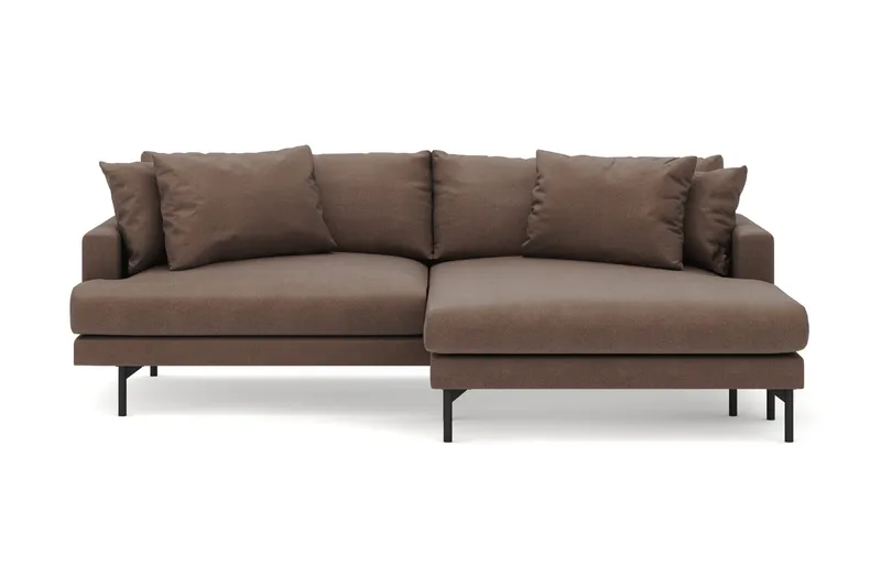 Menard 4-sits Högervänd L-formad Divansoffa i Tyg - Brun - Products - Möbler - Soffa - Divansoffa & schäslongsoffa - 4 sits soffa med divan