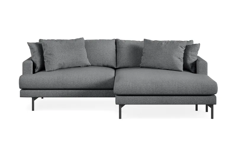 Menard 4-sits Högervänd L-formad Divansoffa i Tyg - Mörkgrå - Products - Möbler - Soffa - Divansoffa & schäslongsoffa - 4 sits soffa med divan