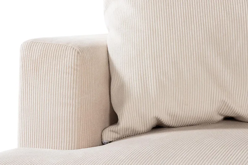 Menard 4-sits Högervänd L-formad Djup Schäslongsoffa i Manchester - Beige - Products - Möbler - Soffa - Divansoffa & schäslongsoffa - 4 sits soffa med divan