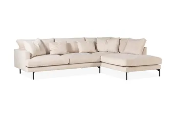 Menard 4-sits Högervänd L-formad Djup Schäslongsoffa i Manchester - Beige - Products - Möbler - Soffa - Divansoffa & schäslongsoffa - 4 sits soffa med divan
