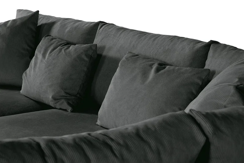 Menard 4-sits Högervänd L-formad Djup Schäslongsoffa i Manchester - Grå - Products - Möbler - Soffa - Divansoffa & schäslongsoffa - 4 sits soffa med divan