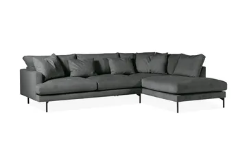 Menard 4-sits Högervänd L-formad Djup Schäslongsoffa i Manchester - Grå - Products - Möbler - Soffa - Divansoffa & schäslongsoffa - 4 sits soffa med divan