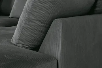 Menard 4-sits Högervänd L-formad Djup Schäslongsoffa i Manchester - Grå - Products - Möbler - Soffa - Divansoffa & schäslongsoffa - 4 sits soffa med divan