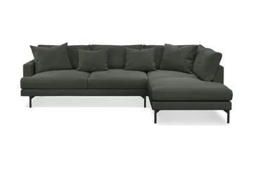 Menard 4-sits Högervänd L-formad Djup Schäslongsoffa i Manchester - Mörkgrön - Products - Möbler - Soffa - Divansoffa & schäslongsoffa - 4 sits soffa med divan