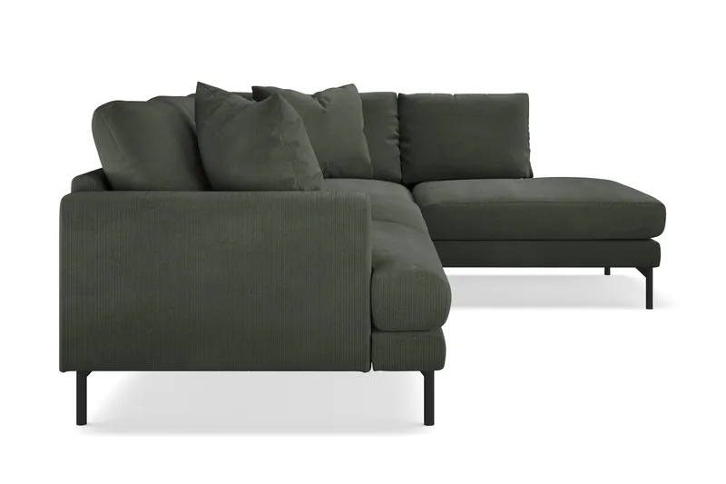 Menard 4-sits Högervänd L-formad Djup Schäslongsoffa i Manchester - Mörkgrön - Products - Möbler - Soffa - Divansoffa & schäslongsoffa - 4 sits soffa med divan