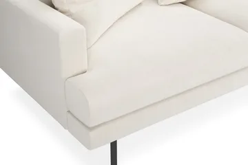 Menard 4-sits Högervänd L-formad Djup Schäslongsoffa i Sammet - Krämvit - Products - Möbler - Soffa - Divansoffa & schäslongsoffa - 4 sits soffa med divan